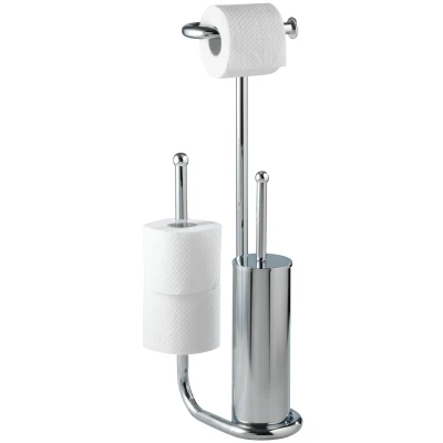 Abbildung von WENKO WC Garnitur Universalo, integrierter Toilettenpapierhalter und Bürstenhalter