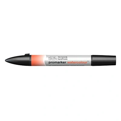 Abbildung von Winsor &amp; Newton 0201103 Aquarellmarker 2 Spitzen, Pinsel und feiner Spitze, lichtecht, hochpigmentierte Aquarellfarben für Kalligrafie, Zeichnungen Kadmiumrot hell farbton