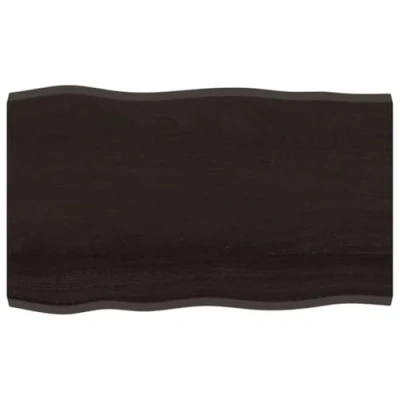 Abbildung von vidaXL Tischplatte, Holzplatte für Tisch Esstisch Couchtisch, Massivholzplatte Handgefertigt mit Baumkante, Ersatztischplatte, Dunkelbraun 100x60x(2 4) cm Massivholz Behandelt