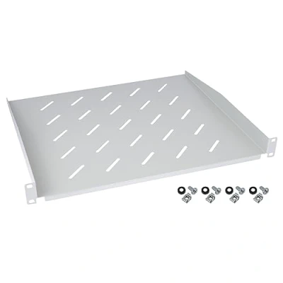 Abbildung von HMF 65499 Fachboden für Serverschrank 19 Zoll 1 HE 400 mm Tiefe Lichtgrau
