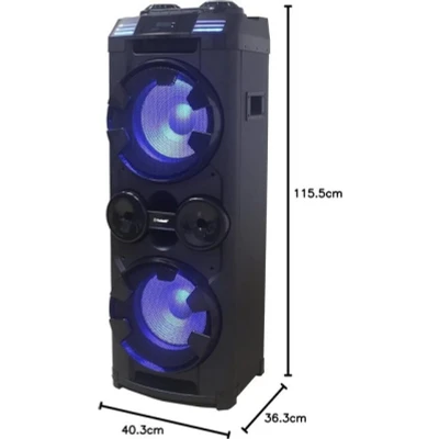 Abbildung von Reflexion PS20BT Jumbo DJ Karaoke PA Anlage, mit Lichteffekten (Bluetooth, True Wireless Stereo, Radio, USB, AUX, Mikrofon, 1200 Watt), schwarz