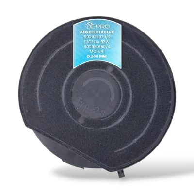 Abbildung von DL pro Aktivkohlefilter 240mmØ für AEG Electrolux 902979372/7 9029793727 E3CFE28 Whirlpool Bauknecht 480181701006 Wpro CHF289 Elica Typ28 Kohlefilter Filter Dunstabzugshaube