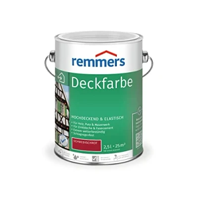 Abbildung von Remmers Deckfarbe schwedischrot, 2,5 Liter, für innen und außen, Wetterschutzfarbe viele Untergründe, hochdeckend, wetterfest