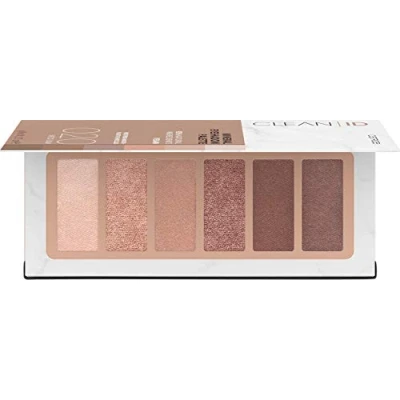 Abbildung von Catrice Clean ID Mineral Eyeshadow Palette, Lidschatten, Nr. 020 Medium, mehrfarbig, 6 Nude Töne, langanhaltend, schimmernd, metallisch, matt, vegan, Nanopartikel frei (6g)