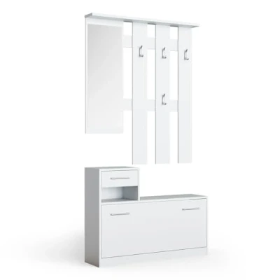 Abbildung von Vicco Garderobe Billy, Weiß, 100 x 111.6 cm