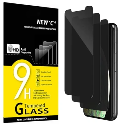 Abbildung von NEW&#039;C 3 Stück, Sichtschutz Panzer Schutz Glas für iPhone 11 Pro Max/iPhone XS Max (6,7 Zoll), Ausgewogener 35 Grad schutzwinkel mit Augenschutz, Ultra Haltbare 9H Härte, Blasenfrei