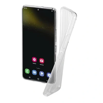 Abbildung von Hama Handyhülle für Samsung Galaxy S22 (5G) „Crystal Clear“ (durchsichtige Hülle aus TPU, Flexible Schutzhülle, Handyschutz mit Anti Rutsch Oberfläche) transparent