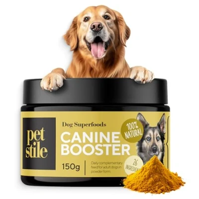 Abbildung von Petsy Labs Canine Booster mit Grünlippmuschel für Hunde, Hund Grünmuschelextrakt, Stärkt das Immunsystem, unterstützt Gelenke und Beweglichkeit, 150g Muschelextrakt Pulver