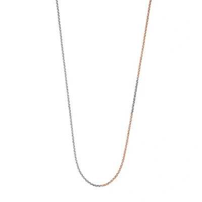 Abbildung von Engelsrufer Damen Erbskette Halskette aus Sterling silber rhodiniert und rosévergoldet in roségold Karabinerverschluss Länge: 50cm