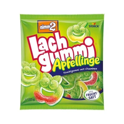 Abbildung von nimm2 Lachgummi Apfellinge 1 x 225g Saure Fruchtgummis mit Fruchtsaft und Vitaminen