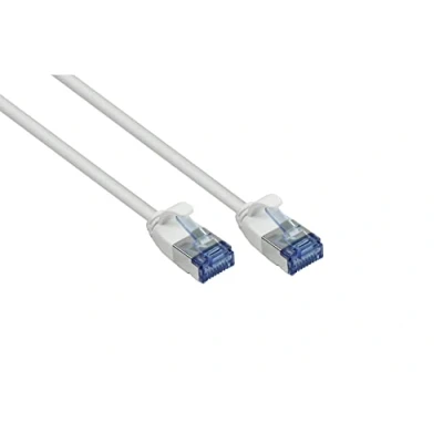 Abbildung von Good Connections Cat. 6A Slim Patchkabel 0,15 m / 15 cm U/FTP 10 Gbit/s und 500MHz KUPFER Leiter CU Halogenfrei LSZH RNS Rastnasenschutz dünnes Netzwerkwerkkabel/LAN Kabel WEIß
