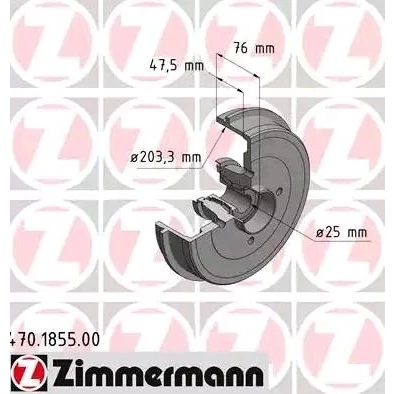 Abbildung von ZIMMERMANN 470.1855.00 Bremstrommel mit Radlager, ABS Sensorring 234 DACIA: Sandero 2, I, Logan I Limousine