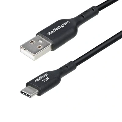 Abbildung von StarTech.com 1m USB A auf C Ladekabel, Typ Schnellladekabel, 3A, 2.0 Datenübertragung, Schwarz