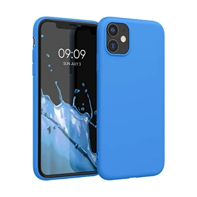 Abbildung von kwmobile Hülle kompatibel mit Apple iPhone 11 weiches TPU Silikon Case Cover geeignet für kabelloses Laden Sea Breeze