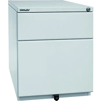 Abbildung von BISLEY Rollcontainer OBA mit 25 mm Top, 1 Universalschublade, HR Schublade, Metall, 645 Lichtgrau, 56.5 x 42 51.9 cm