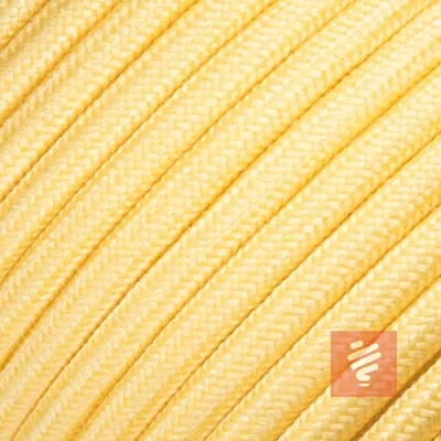 Abbildung von Textilkabel für Lampe, Stoffkabel 3 adrig (3x0,75mm²), Gelb 10 Meter