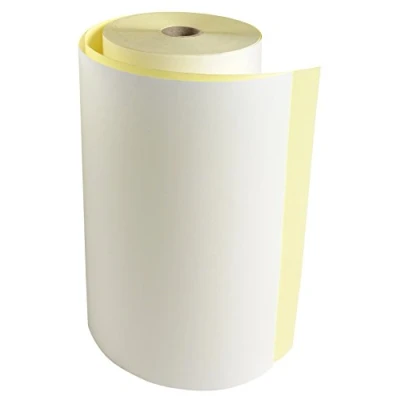 Abbildung von Exacompta 52122E 6er Pack Telex Rollen, 2 lagig, Breite: 210mm, Länge 70m, Durchmesser Kern 25mm, 57g/m²,chemisch reagierend, selbstdurchschreibend, weiß/gelb für Telex, TELeprinter Exchange