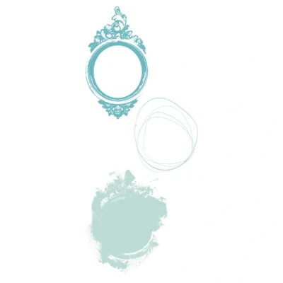 Abbildung von Sizzix 49 and Market Transparente Stempel, geschichtete kunstvoller Regal Rahmen