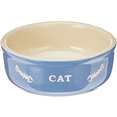 Abbildung von Nobby Katzen Keramikschale CAT, hellblau / beige Ø13,5 X 5 cm, 1 Stück