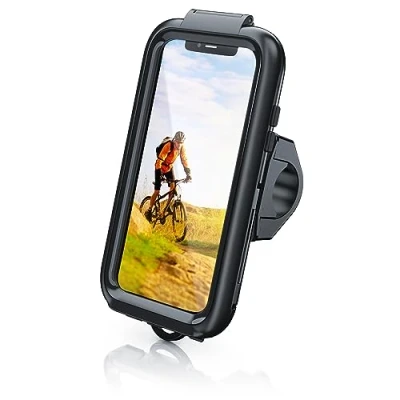 Abbildung von CSL Handy Fahrradhalterung für Apple iPhone X XS 11pro Handyhalterung Fahrradtasche spritzwasserdicht Smartphone Halter Bike Navigation