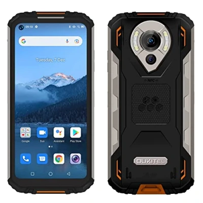 Abbildung von OUKITEL Outdoor Smartphone Ohne Vertrag WP16, 10600mAh Akku Handy, 20MP Nachtsichtkamera, IP68 Wasserdicht Stoßfest Android 11, Helio P60 Octa Core 8GB 128GB, 6.4&#039;&#039; HD+, Dual SIM, GPS NFC Orange