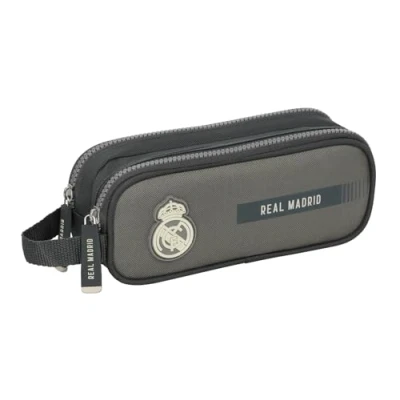Abbildung von Safta Real Madrid 3. Team 24/25, Doppelmäppchen für Kinder, ideal Kinder im Schulalter, bequem und vielseitig, Qualität Widerstandsfähigkeit, 21 x 6 8 cm, grau, M, Casual