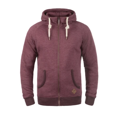 Abbildung von Solid SDVitu Herren Sweatjacke Kapuzenjacke Zip Hoodie mit Kapuze Kordelzug Kängurutasche Reißverschluss Baumwollmischung Regular fit, Größe:XL, Farbe:Wine Red Melange (8985)