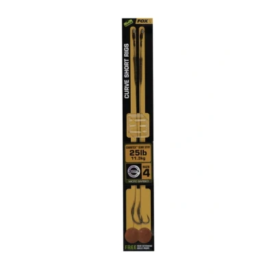 Abbildung von Fox Edges Wide Gape Camotex Semi Stiff Rig 25lb Maat 4 (2 Stück) Karpfen Vorfächer
