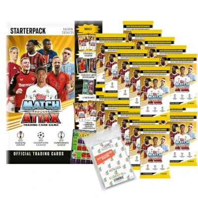 Abbildung von Bundle mit Match Attax Champions League 2024/25 Trading Cards 1 Starter + 20 Booster Exklusive Collect it Hüllen
