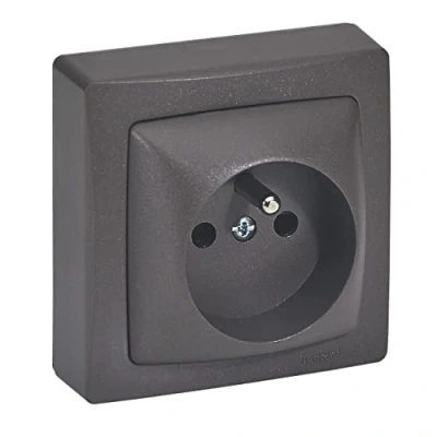 Abbildung von Legrand LEG97631 Steckdose 2 polig mit Erde, Automatische Schraubklemmen, braun
