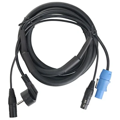 Abbildung von Pronomic Stage EUPPD 2,5 Hybridkabel Schuko/Powercon kompatibel + DMX 3 polig, 2,5m (ideal zur Verkabelung von Lichteffekten &amp; Bühnenbeleuchtung)