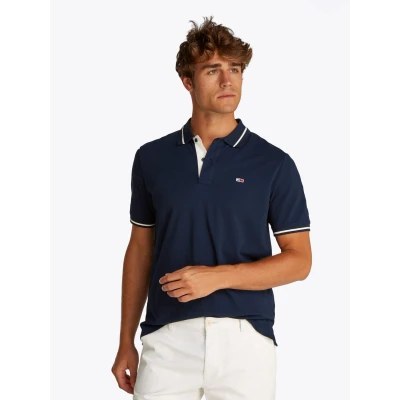 Abbildung von Tommy Jeans Tipped Poloshirt, Herren, Größe: 50, Dark night navy
