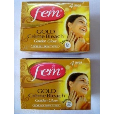 Abbildung von 2 Fem Herbal Gold Cream Bleach Wt Real Golden Glow Natural Fairness 26g X by
