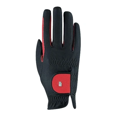 Abbildung von Roeckl Reithandschuhe Malta Bicolor Schwarz/Rot 7,5