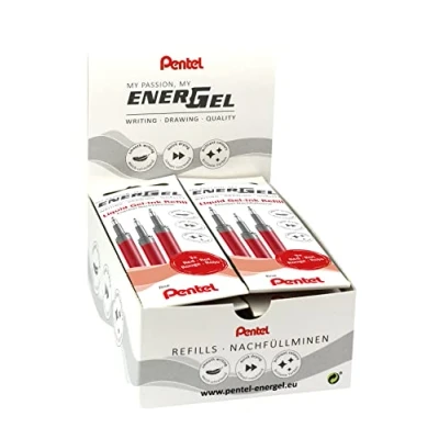 Abbildung von Pentel LRN5 3B Nachfüllmine für EnerGel Stifte 0.5 ball = 0,25mm Strichstärke, Nadelspitze, VE 12 x 3 Stück, rot