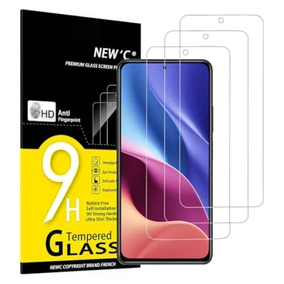 Abbildung von NEW&#039;C 3 Stück, Panzer Schutz Glas für Xiaomi Redmi K40, K40 Pro, Pro+, Frei von Kratzern, 9H Härte, HD Displayschutzfolie, 0.33mm Ultra klar, Ultrabeständig