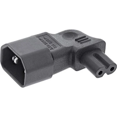 Abbildung von InLine® Netzadapter IEC 60320 C14 / C7, Links/rechts gewinkelt, 3pol. Kaltgeräte zu 2pol.