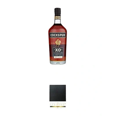 Abbildung von Cockspur XO 43% Barbados 0,7 Liter + Schiefer Glasuntersetzer eckig ca. 9,5 cm Durchmesser