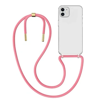 Abbildung von MyGadget Handykette für iPhone 12 Mini [ Hülle mit Band abnehmbar &amp; verstellbar ] Handyhülle Handyband zum Umhängen Schnur Case Schutzhülle Rosa