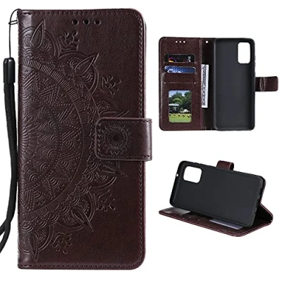 Abbildung von CoverKingz Schutzhülle kompatibel mit Samsung Galaxy A72 Handycover Kartenfach Schutztasche Wallet Flip Case klappbar Motiv Mandala Braun