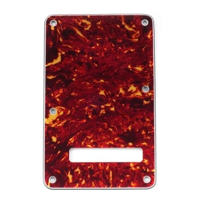 Abbildung von Musiclily 6 Löcher Strat Tremoloabdeckung Back Plate für Fender USA/Mexican Standard Stratocaster Modern Style E Gitarre,4 lagig Vintage Tortoise