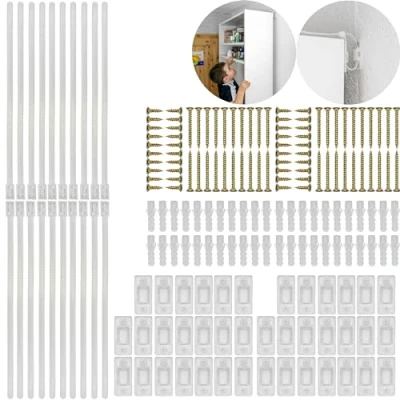 Abbildung von Kippsicherung für Regale, Kommoden und Schränke, 20 Pack, zum Schrauben, einfach zu aktivieren/deaktivieren, Schutz Kleinkinder Haustiere, Set inkl. Dübel Kippschutz Möbel