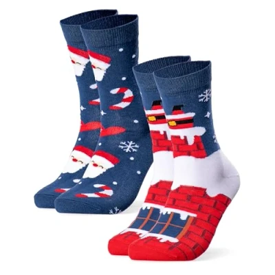 Abbildung von Occulto 2 PACK Weihnachts Socken, Größe: 35 38, Blau