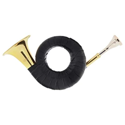 Abbildung von Classic Cantabile Signaltrompete Taschenjagdhorn Kleines Jagdhorn in Bb Stimmung, Posthorn, Taschenhorn oder Signalhorn Fürst Pless Horn mit Tasche, Mundstück und Reinigungstuch