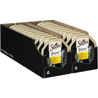 Abbildung von SHEBA Schale Nassfutter für Katzen Sauce Collection mit Truthahn Huhn und Gemüse 2 x 11 85g