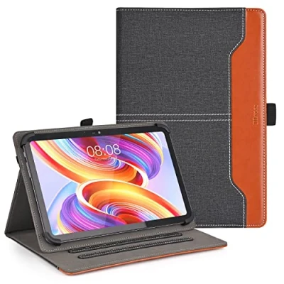 Abbildung von DLveer Universal Hülle für Blackview Tab90 WiFi 11 Zoll, Cheerjoy Tablet 10.1 Zoll/TUOHAITIME Tablet/COLORROOM Tablet/Sgin Tablet/Honor Pad X8a, Multi Winkel Schutzhülle 10 Zoll Tablet, Schwarz
