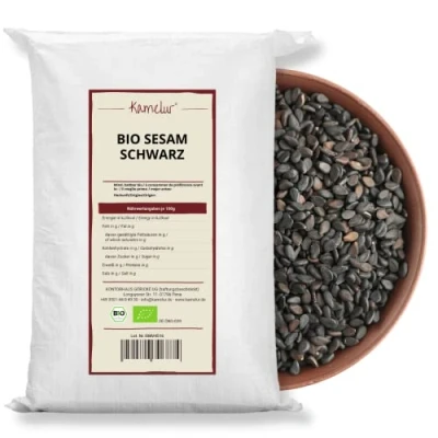 Abbildung von Kamelur Bio Sesam Schwarz (25kg) Sesamsamen Nicht Geröstet Und Ohne Zusätze