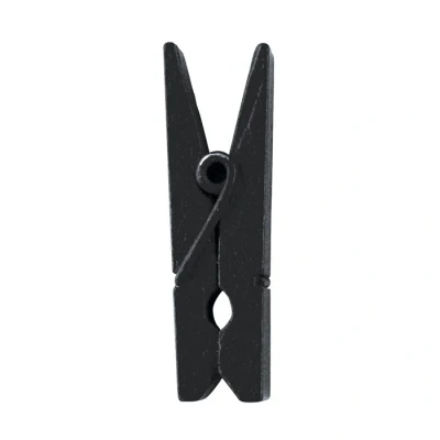 Abbildung von Santex 24 Mini Wäscheklammern aus Holz ca.25mm lang schwarz