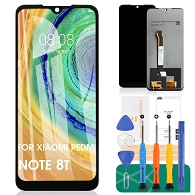 Abbildung von für Xiaomi Redmi Note 8T LCD Bildschirm Ersatz M1908C3XG Display Touch Digitizer Montage Reparaturteile Kits (Schwarz ohne Rahmen)