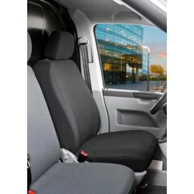 Abbildung von WALSER Toronto 10502 Sitzschonbezug grau Polyester, Eco Leder vorne VOLKSWAGEN: Transporter 5 Kastenwagen, Bus, Golf 4 Schrägheck